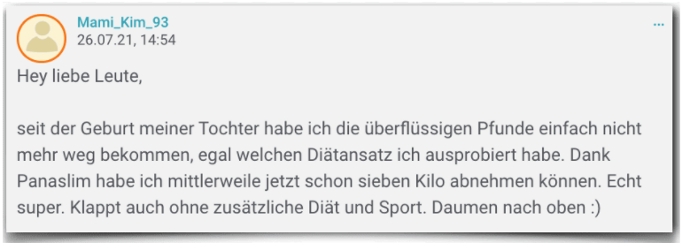 Panaslim Erfahrungsbericht Bewertung Erfahrungen Panaslim