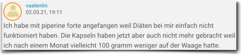 Piperine Forte Erfahrungsbericht Bewertung Erfahrungen Piperine Forte