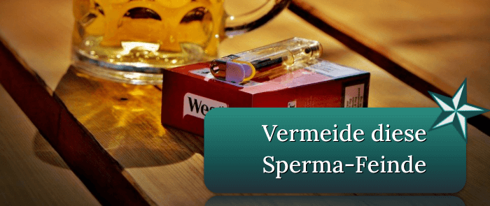 Ein Bier und eine Schachtel Zigaretten Sperma Feinde