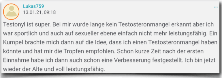 Testonyl Erfahrungsbericht Bewertung Erfahrungen