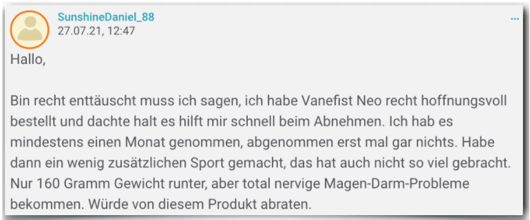 Vanefist Neo Erfahrungsbericht Bewertung Erfahrungen Vanefist Neo