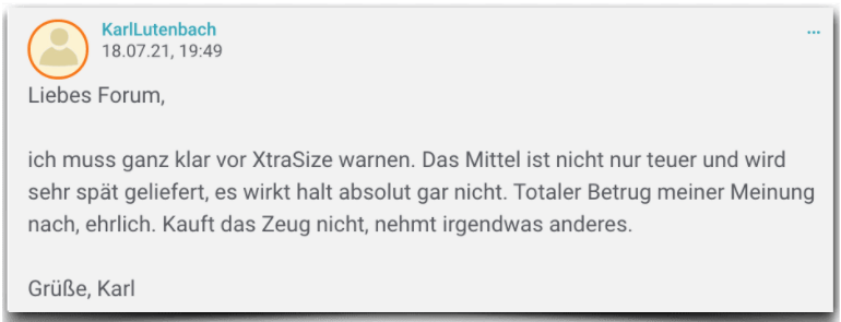 XtraSize Erfahrungsbericht Bewertung Erfahrungen XtraSize