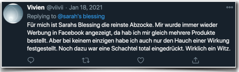 Sarahs Blessing Erfahrung Erfahrungen Erfahrungsbericht