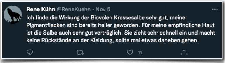 Biovolen Kressesalbe Erfahrungsbericht Bewertung Erfahrungen Biovolen Kressesalbe