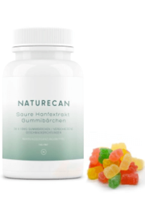 Naturecan saure CBD Fruchtgummis Gummibaerchen Abbild Tabelle