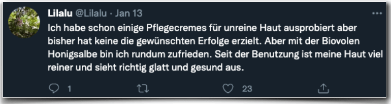 Biovolen Honigsalbe Erfahrungsbericht Bewertung Erfahrung Biovolen Honigsalbe