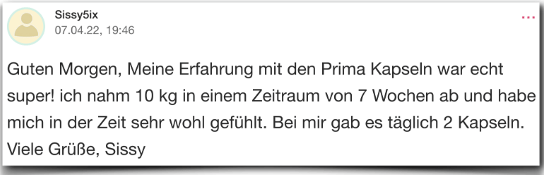 Prima Kapseln Erfahrungen Erfahrung Erfahrungsbericht