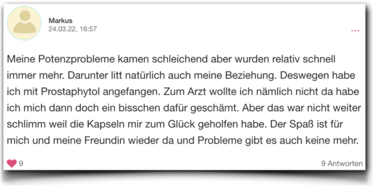 Prostaphytol Erfahrungen Erfahrung Erfahrungsbericht