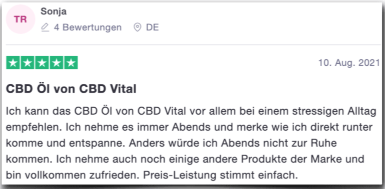 CBD Vital Erfahrungsbericht Bewertung Erfahrungen CBD Vital