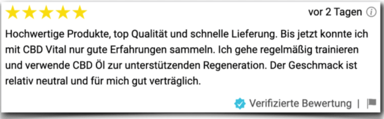 CBD Vital Erfahrungsbericht Bewertung Kritik Erfahrungen