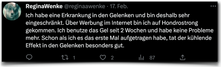 Hondrostrong Erfahrungsbericht Bewertung Erfahrungen